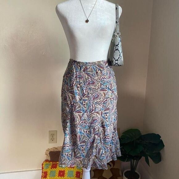 Y2K paisley silk midi skirt - Picture 7 of 8